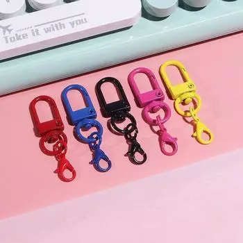 10 шт. цветной брелок-подвеска с карабинами Matel для самостоятельного изготовления ювелирных изделий, брелок для ключей, пряжка для собак, аксессуары
