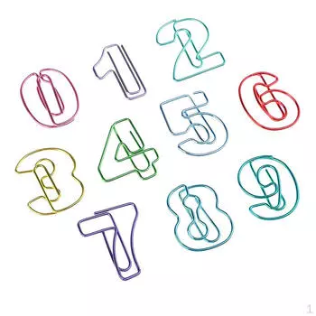 10 шт. цветные скрепки, гладкие, металлическая проволока 0-9 скрепок в форме цифр для канцелярских товаров
