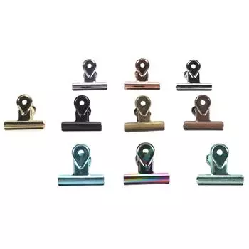 10 шт., цветные зажимы для петель, пылезащитные, нержавеющие, гальванические металлические зажимы для петель, маленькие подвесные бумажные зажимы Cl M