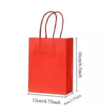 10 шт. цветных подарочных пакетов из крафт-бумаги, ручные сумки для покупок на Рождество, свадьбу, день рождения, вечеринку, Хэллоуин, подарочные упаковочные пакеты для конфет 16x12x6cm