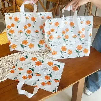 10 шт. Цветочный узор INS Фруктовые сумки Модные сумки для покупок Идеально подходят для свадеб Материал PE Оборудование для розничного магазина Подарки для вечеринок
