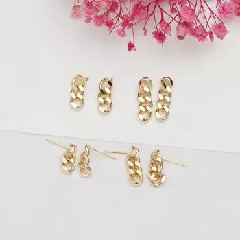 10 шт., цветоустойчивая плоская цепочка из золота 18 карат, темпераментная ретро-геометрическая ручная работа своими руками в процессе