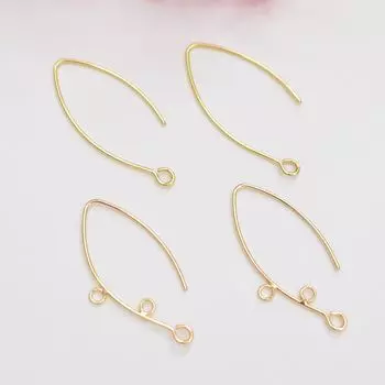 10 шт., цветоустойчивые французские серьги-крючки из золота 14 карат, пористые украшения, ручная работа, в процессе, V-образные бусины
