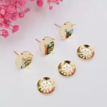 10 шт., цветоустойчивые круглые и ветрозащитные гвоздики из 14-каратного золота, 12-20 мм, держатель для дисковой сетки, ручная работа, сделай сам M6 12mm plate