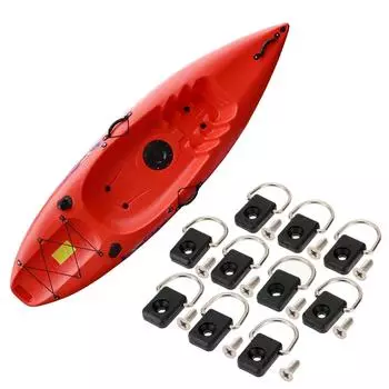 10 шт. D-образные кольца для рыбалки на каяке, D-образная пряжка, стяжная петля, D-образные кольца для каяка, крепежные кольца, D-образное кольцо для каякинга