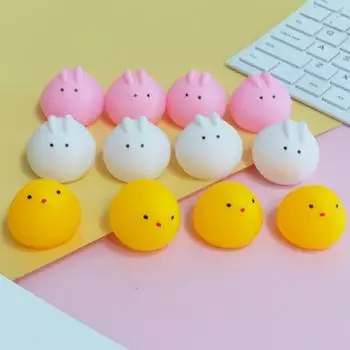 10 шт. декомпрессионная высокопрочная практичная удобная милая желтая игрушка для сдавливания цыпленка кролик