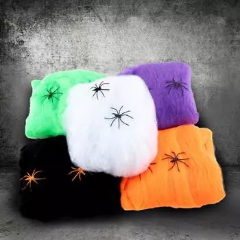 10 шт. декорации для сцены Хэллоуин бар дом с привидениями праздничная атмосфера реквизит паутина паутина шелк веселый паук хлопок 1pcs белый