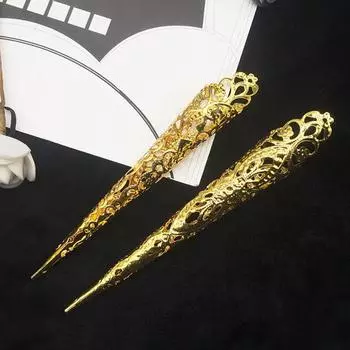 10 шт., декоративные кончики ногтей, аксессуары для костюма древней королевы, стильные кольца-когти для кончиков ногтей для драматического шоу золотистый