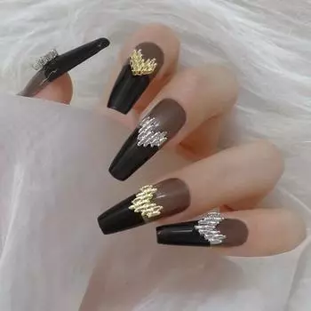 10 шт. Декоративные, простые в применении, изысканные, креативные, абстрактные, в форме сердца, украшения для ногтей, аксессуары, подвески для ногтей золотистый