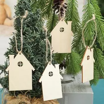 10 шт. Деревянное украшение для дома, рождественская елка, подвесной кулон, пустая подвеска, сделай сам, поделки, свадьба, день рождения, новый год, украшение для дома, подарок для детей