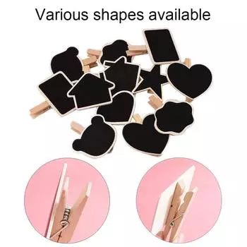 10 шт. деревянные мини-таблички для классной доски с зажимом, небольшая прямоугольная доска, этикетки для пищевых продуктов, таблички для досок объявлений, зажимы для этикеток для украшения вечеринки Rectangle