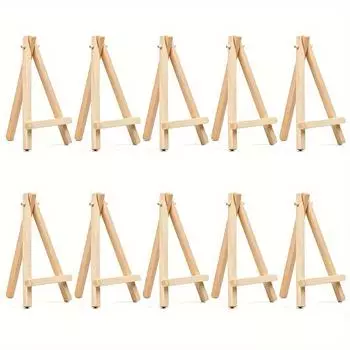 10 шт. Деревянные мольберты, регулируемые мини-деревянные мольберты для художников, треугольные мольберты для демонстрации картин на холсте, рисования, поделок Pack of 10