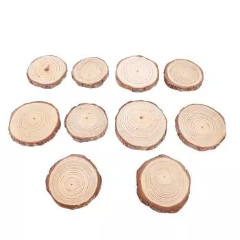 10 шт. Деревянные слайсы многофункциональные поделки своими руками тонкие полированные деревянные круги для свадебной вечеринки праздник декабрь