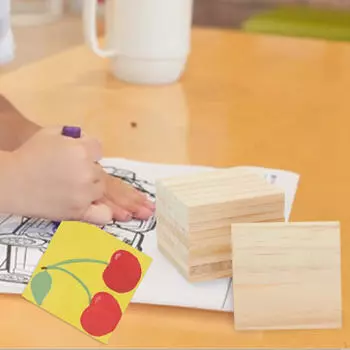 10 шт. деревянных квадратов, пустых ломтиков, универсальных украшений, моделирующих табличек, вырезов для скрапбукинга
