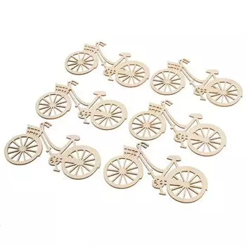 10 шт. Деревянный велосипедный вырез, шпон, ломтики, сделай сам, украшение, тема, свадьба