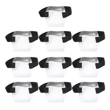 10 шт. держатель для бейджа на руку, регулируемый водонепроницаемый ПВХ-держатель для удостоверения личности на липучке для офисного автобуса