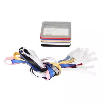 10 шт. держатель для бейджа, разноцветный матовый пластик, закругленный угол, держатель для автобусной карты с ремешком для