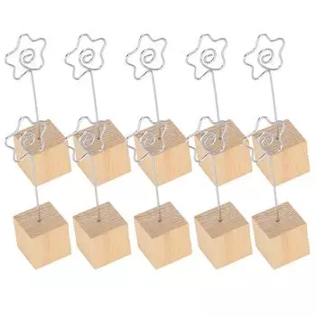 10 шт. держатель для фотографий металлический зажим подставка для заметок сообщение открытка картина основа из цельного дерева ремесло