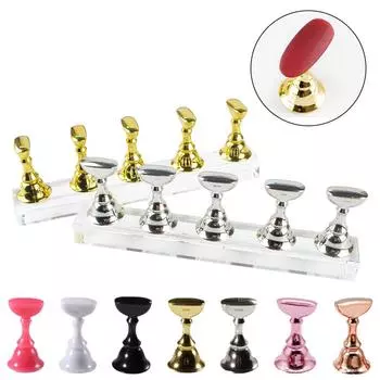 10 шт., держатель для накладных ногтей, тренировочная подставка, держатель, основа, сплав, кристалл, лак для дизайна ногтей, дисплей, маникюрные инструменты