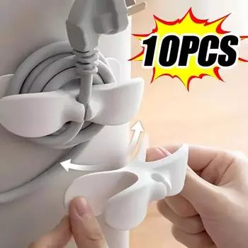 10 шт. держатель для органайзера для проводов, шнуров, для бытовой техники, кухни, офиса, дома, шнур управления, ячейки данных, кабель для хранения, зажимы для линии белый