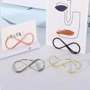 10 шт., держатель для заметок, кувшинка, фигурка 8, настольные держатели для карт, прочные металлические зажимы для заметок для свадебных вечеринок B серебряный