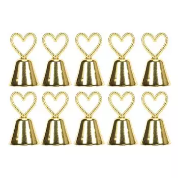 10 шт. держателей для номеров столов в европейском стиле, инновационные держатели для карточек мест в форме колокола для мероприятий золотистый