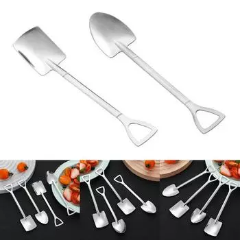 10 шт. десертная ложка-лопатка, симпатичная мини-ложка-лопатка, заостренные ложки для размешивания кофе, фруктов и десертов A