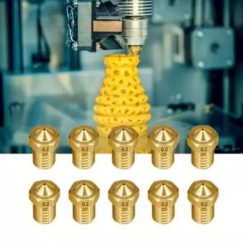 10 шт. детали 3D-принтера M6, латунное сопло для экструдера Hotend 1,75/3,0 мм V5 V6