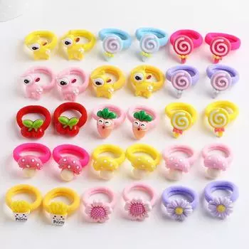 10 шт. детские эластичные резинки для волос с героями мультфильмов, детские резиновые веревки для волос, держатели для хвоста, детские аксессуары для волос