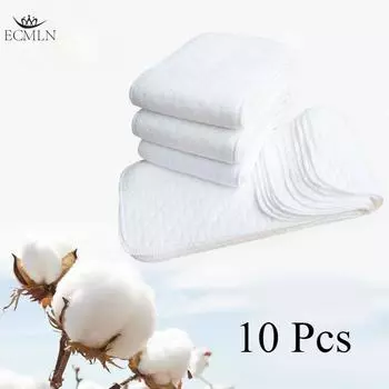 10 шт. детские подгузники из чистого хлопка с арахисовым подгузником, сменные вкладыши, моющиеся многоразовые тканевые подгузники 10PCS белый