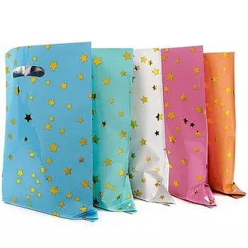 10 шт. Детские сумки для вечеринок, сумки для конфет на день рождения, сумки для вечеринок(звездный узор 3 цвета) One Size