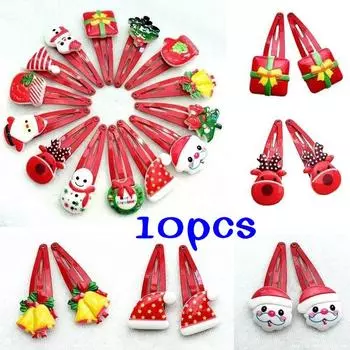 10 шт., детские заколки для волос в виде конфет для девочек, детские заколки для волос, рождественские заколки 10pcs