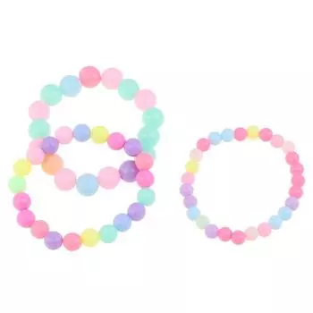 10 шт., детский браслет с подвесками для девочек, детские разноцветные эластичные браслеты из жемчуга и бусин 6mm