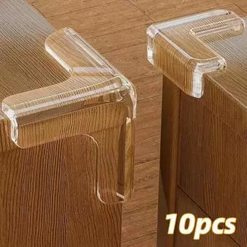 10 шт., детский уголок, силиконовая защита для стола, мягкие прозрачные детские защитные уголки для защиты от столкновений L 40*40*15mm 10PCS белый