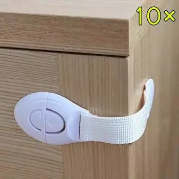 10 шт. детский замок для ящика, детский замок для одеяла, шкаф для холодильника, пластиковые замки Bendy белый