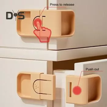 10 шт. детский замок для шкафа, многоцелевой ящик, шкаф, духовка, дверь холодильника, детский замок-защелка, пряжка безопасности для защиты от детей серый