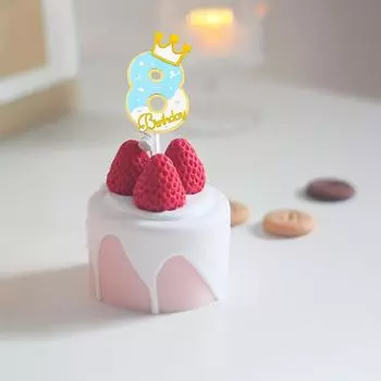 10 шт. диких украшений на день рождения для девочек, вставка для торта на день рождения, световая открытка с номером, вставка для торта, синий декор для дома синий