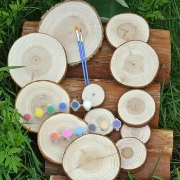 10 шт., диск из бревен 3-10 см, круг «сделай сам», круглые деревянные диски, поделки для свадьбы, рождественской вечеринки, художественное украшение 10pcs 3-4cm no hole