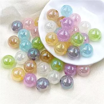 10 шт. DIY бисерный материал круглые бусины светящийся желейный цвет акриловый модный браслет УФ ослепляющий ожерелье аксессуары 10/12/14 мм бусины 10mm розовый