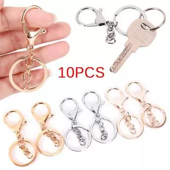 10 шт. DIY брелок для ключей фурнитура для ювелирных изделий застежка-карабин розового золота