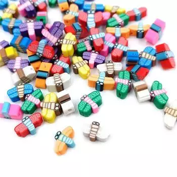 10 шт. DIY материалы ручной работы стрекоза глиняные бусины ожерелье свободные бусины для изготовления браслета модные бусины бусины синий