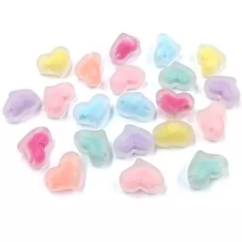 10 шт. DIY материалы ручной работы тыквенные/персиковые бусины в форме сердца акриловые прозрачные/матовые сердечки для изготовления ювелирных изделий подвески аксессуары Pumpkin/Transparent фиолетовый