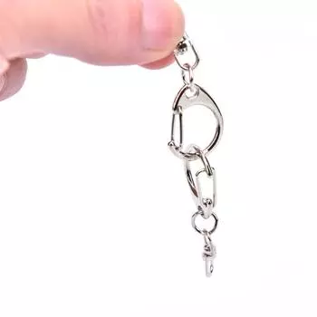 10 шт. DIY полированный серебряный брелок разъемное кольцо короткая цепь A