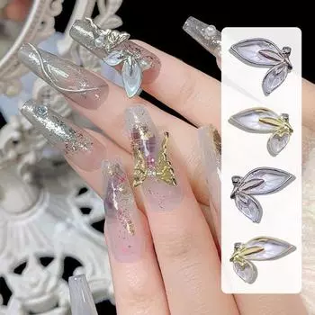 10 шт. DIY съемные нежные антиоксидантные многослойные украшения для ногтей в виде крыльев Украшения для ногтей A