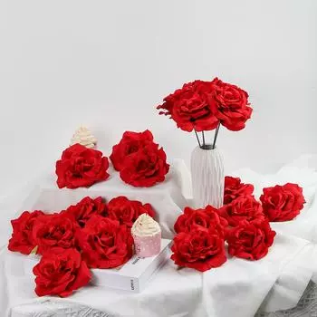 10 шт. DIY венок подарочная коробка искусственные цветы голова 10 см шелковые цветы для свадебных центральных украшений украшение стола для детского душа белый