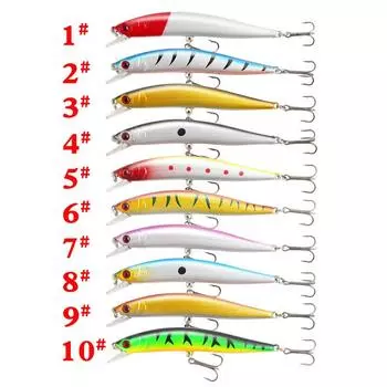 10 шт., длинная метательная приманка Mino 10 см/8,3 г, имитация приманки, звуковой шар, приманка для рыбы 10PCS