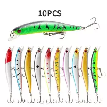 10 шт., длинная метательная приманка Mino 10 см/8,3 г, имитация приманки, звуковой шар, приманка для рыбы 10PCS
