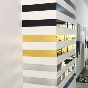 10 шт. длинная полоса акрилового зеркала мозаика настенная наклейка гостиная спальня декор золотой