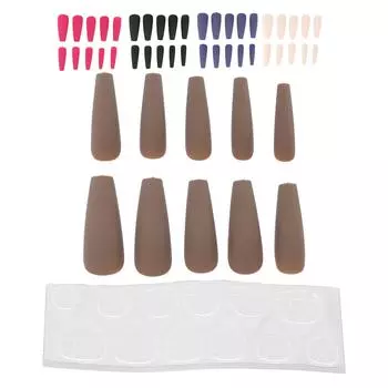 10 шт., длинные глянцевые накладные ногти в форме гроба, искусственные накладные ногти с полным покрытием, аксессуары для маникюра N5355-08