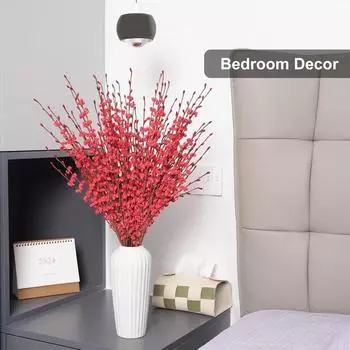 10 шт. длинных искусственных цветов жасмина, букет искусственных цветов жасмина для самостоятельного изготовления цветочных растений для домашнего офиса, свадебного стола, центральных украшений для вечеринки, вазы, декора 10pcs сапфир синий